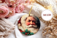 Vintage Santa Claus Ornament PNG, Winter Ornament Template Product Image 2
