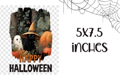 Happy Halloween Ghost Towel, Halloween Black Cat PNG Product Image 2
