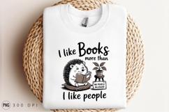 Hedgehog Reading Books Funny No People PNG Product Image 2
