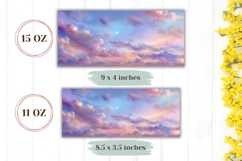 Sky Mug Wrap, Pink Glitter Mug Design, Celestial Mug Print Product Image 2