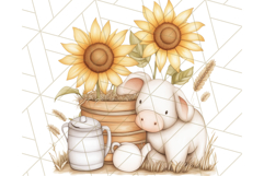 Rustic Sunflower Clipart, Soft Country Farmhouse Florals Png Product Image 2
