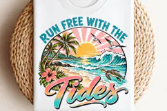 Roam Free by the Sea Coastal PNG, Retro Sea Turtle Beach Sub Product Image 2