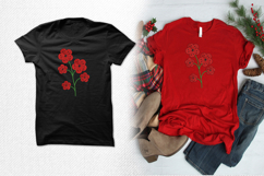 Red Wildflower Branch Embroidery Design Product Image 2