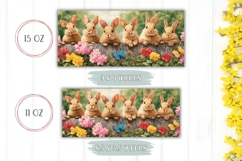 Floral Mug Wrap Design, Easter Bunnies Mug Sublimation Product Image 2