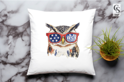 Patriotic Owl With Sunglasses Clipart PNG Product Image 2