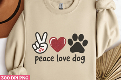 Peace Love Dog PNG, Valentine Dog Sublimation PNG Product Image 2
