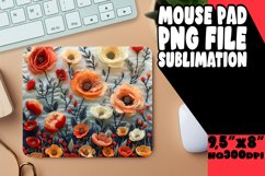 Dynamic 3D Flower Patterns: Sublimation Mouse Pad Design Product Image 1