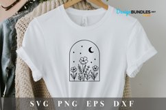 Boho Girl Tshirt Design / Wildflower SVG Cut Files Product Image 1