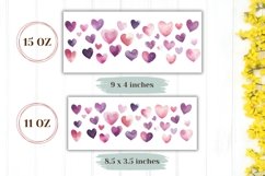 Love Mug Wrap Design, Purple Love Hearts Mug Template Product Image 2