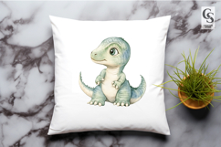 Cute Baby Dinosaur Watercolor Clipart Sublimation PNG Product Image 3
