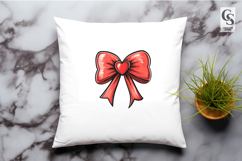 Heart Bow Ribbon Illustration Clipart Sublimation PNG Product Image 3