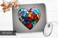 Mosaic Heart Design Mouse Pad PNG Design Product Image 1