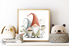 Cute christmas gnomes digital paper, background clipart Product Image 2