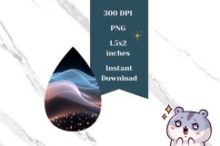 Abstract Teardrop Earring PNG, Liquid Wave Earring Template Product Image 2