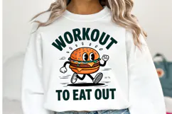 Workout to eat out svg Design | Svg Cut Files | Shirt Svg Product Image 1