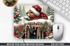 Beaver Mouse Pad Sublimation, Christmas Mouse Pad PNG Design Product Image 1