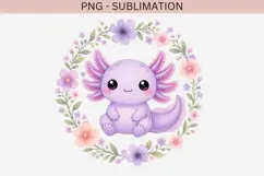 Pastel kawaii axolotl png design for T-shirts Product Image 4