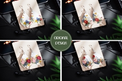 Watercolor Flowers Earring Designs, Flower Earring Print Product Image 2