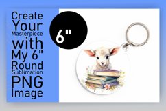 Floral Book Themed Round Sublimation for Keychains Product Image 1