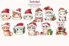 Cat Claus Christmas Watercolor 35 Cliparts Ai Generated Art Product Image 2