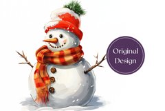 Christmas Tumbler Wrap Design, Snowman Sublimation Tumbler Product Image 2
