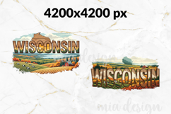 Wisconsin State PNG, Vintage Lake Forest Sublimation Product Image 2