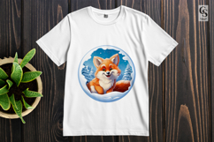 Cute Fox In Winter Clipart Sublimation PNG Product Image 2