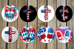 Patriotic usa flag | american coaster &amp; key chain design Product Image 2