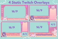 Kawaii Twitch Overlays with Kitsune Girl Product Image 6