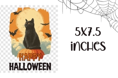 Vintage Halloween Cat Towel, Halloween Black Cat PNG Product Image 2