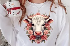 Beautiful Christmas Cow Clipart, Christmas Cow Clipart Product Image 2
