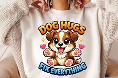 Dog Hugs Fix Everything Cute Puppy Shirt Design Product Image 2