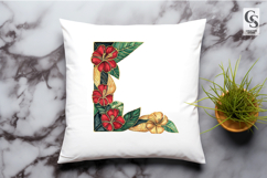 Tropical Floral Corner Border Clipart PNG Product Image 3