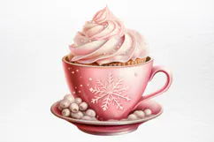 Christmas Hot Cocoa Watercolor Clipart PNG Product Image 2