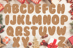 Cozy Christmas Alphabet PNG Brown Hand Drawn Festive Letters Product Image 2