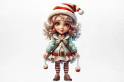 Christmas Little Girl Clipart PNG Product Image 2