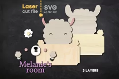 Lama Children's Room Sign SVG Laser cut file for Glowforge Product Image 2