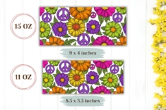 Hippie Mug Wrap Design, Floral Mug, Cartoon Flowers Mug Product Image 2