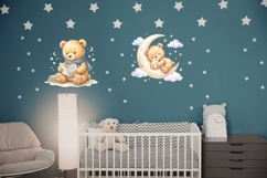 Watercolor Teddy Bear Nursery Clipart Product Image 3