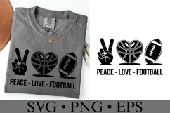 Peace Love Football Svg | Game Day Svg | Shirt Svg Product Image 1
