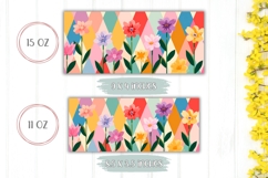 Abstract Flowers Mug Wrap, Floral Mug, Flowers Mug PNG Product Image 2