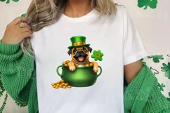 St Patricks Day Dog with Gold Coin Clipart, St Patricks Day Product Image 2