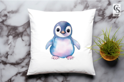 Cute Penguin Watercolor Clipart Sublimation PNG Product Image 2