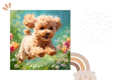 Funny Dog Pillow Case, Watercolor Tulips Pillow Product Image 2