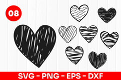 Hand Drawn Heart Doodle Love SVG PNG Product Image 1