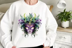 Mardi Gras Masks Clipart, Watercolor Mardi Gras Mask Product Image 2