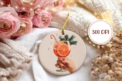 Christmas Cocktail Ornament PNG, Winter Round Ornament Product Image 2