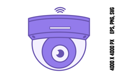 Purple CCTV Security Camera Icon Product Image 1