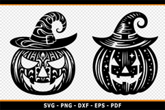 Pumpkin Faces SVG, Funny Scary Halloween Pumpkin Faces PNG Product Image 2