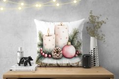 Christmas Candles Pillowcase, Christmas Baubles Pillow Case Product Image 2